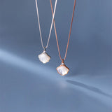 MloveAcc 925 Sterling Silver Shell Pendant Necklace Statement for Women