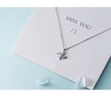 MloveAcc 925 Silver Windmill Charm Pendant CZ Necklace