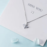 MloveAcc 925 Silver Windmill Charm Pendant CZ Necklace