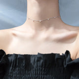 MloveAcc CZ Charm Triangle Chain Necklace Women Chocker Necklaces Jewelry