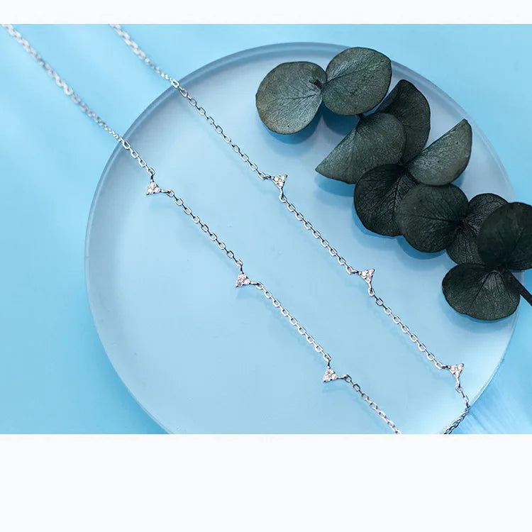 MloveAcc CZ Charm Triangle Chain Necklace Women Chocker Necklaces Jewelry