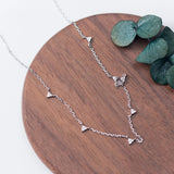 MloveAcc CZ Charm Triangle Chain Necklace Women Chocker Necklaces Jewelry