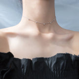 MloveAcc CZ Charm Triangle Chain Necklace Women Chocker Necklaces Jewelry