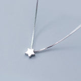 925 Silver Star Charm Pendant Necklace for Women