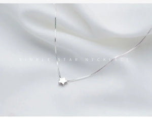 925 Silver Star Charm Pendant Necklace for Women