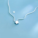 925 Silver Star Charm Pendant Necklace for Women