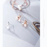 MloveAcc 925 Silver Starfish Shell Stud Earrings for Women