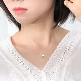 925 Silver Zircon Crystal Pearl Choker Necklace