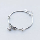 MloveAcc 925 Silver Zircon Star Charm Bracelet Women Beands Bangles