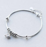 MloveAcc 925 Silver Zircon Star Charm Bracelet Women Beands Bangles