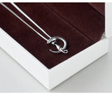 925 Silver Cat Moon Necklace Meditation Women Jewelry Gift