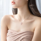 925 Silver Cat Moon Necklace Meditation Women Jewelry Gift