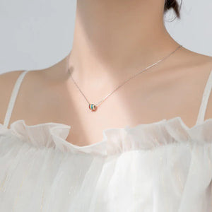 MloveAcc Colorful Tube Necklace 925 Silver Wedding Jewelry