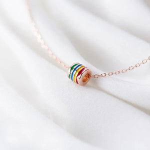 MloveAcc Colorful Tube Necklace 925 Silver Wedding Jewelry