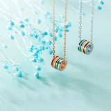 MloveAcc Colorful Tube Necklace 925 Silver Wedding Jewelry