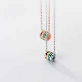 MloveAcc Colorful Tube Necklace 925 Silver Wedding Jewelry