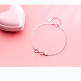 MloveAcc 925 Silver Infinity Chain Link Adjustable Bracelet