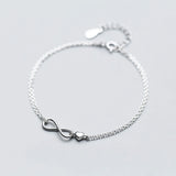 MloveAcc 925 Silver Infinity Chain Link Adjustable Bracelet