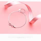 MloveAcc 925 Silver Infinity Chain Link Adjustable Bracelet