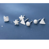 MloveAcc 925 Silver Star Cross Heart Stud Earrings for Women