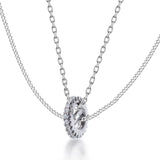 MloveAcc 925 Silver Pendant Necklace Double Layer Choker