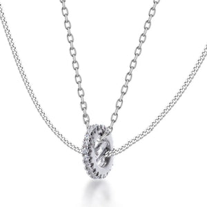 MloveAcc 925 Silver Pendant Necklace Double Layer Choker
