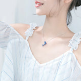 MloveAcc 925 Silver Dolphin CZ Pendant Necklace Women Jewelry