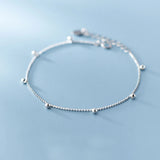 MloveAcc Bead Chain Bracelet Sterling Silver 925 Chain Bracelets for Women