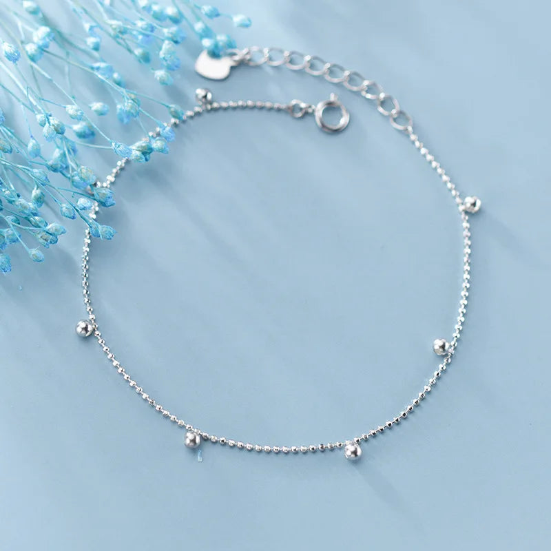 MloveAcc Bead Chain Bracelet Sterling Silver 925 Chain Bracelets for Women