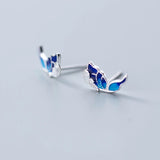 MloveAcc Butterfly Enamel Earrings 925 Sterling Silver Women Jewelry