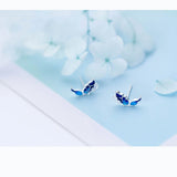 MloveAcc Butterfly Enamel Earrings 925 Sterling Silver Women Jewelry