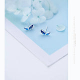 MloveAcc Butterfly Enamel Earrings 925 Sterling Silver Women Jewelry