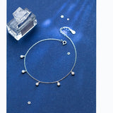 MloveAcc 925 Silver Minimalism Chain Bracelet Anklet