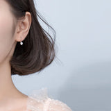 MloveAcc 925 Silver CZ Hoop Earrings Crystal Jewelry