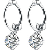 MloveAcc 925 Silver CZ Hoop Earrings Crystal Jewelry