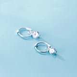 MloveAcc 925 Silver CZ Hoop Earrings Crystal Jewelry