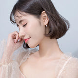 MloveAcc 925 Silver CZ Hoop Earrings Crystal Jewelry