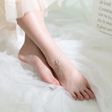 925 Silver Longevity Lock Anklet Bracelet for Women