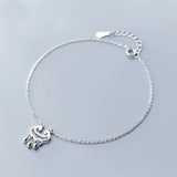 925 Silver Longevity Lock Anklet Bracelet for Women