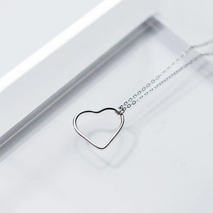 925 Silver Heart Pendant Necklace for Women Choker