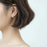 MloveAcc Classic Leaves Hoop Earrings 925 Silver Jewelry