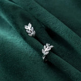 MloveAcc Classic Leaves Hoop Earrings 925 Silver Jewelry