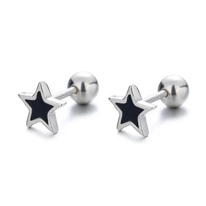 MloveAcc Star 925 Sterling Silver Screw Stud Earrings for Women Girls