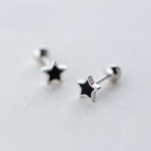 MloveAcc Star 925 Sterling Silver Screw Stud Earrings for Women Girls