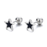 MloveAcc Star 925 Sterling Silver Screw Stud Earrings for Women Girls