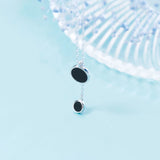 MloveAcc 925 Silver Round Disc Pendant Necklace Thin Chain Choker
