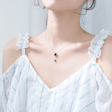 MloveAcc 925 Silver Round Disc Pendant Necklace Thin Chain Choker