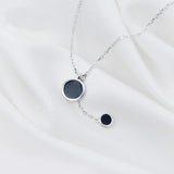 MloveAcc 925 Silver Round Disc Pendant Necklace Thin Chain Choker