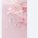 MloveAcc 925 Sterling Silver Zircon Heart Pendant Necklaces for Women