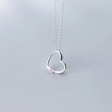 MloveAcc 925 Sterling Silver Zircon Heart Pendant Necklaces for Women